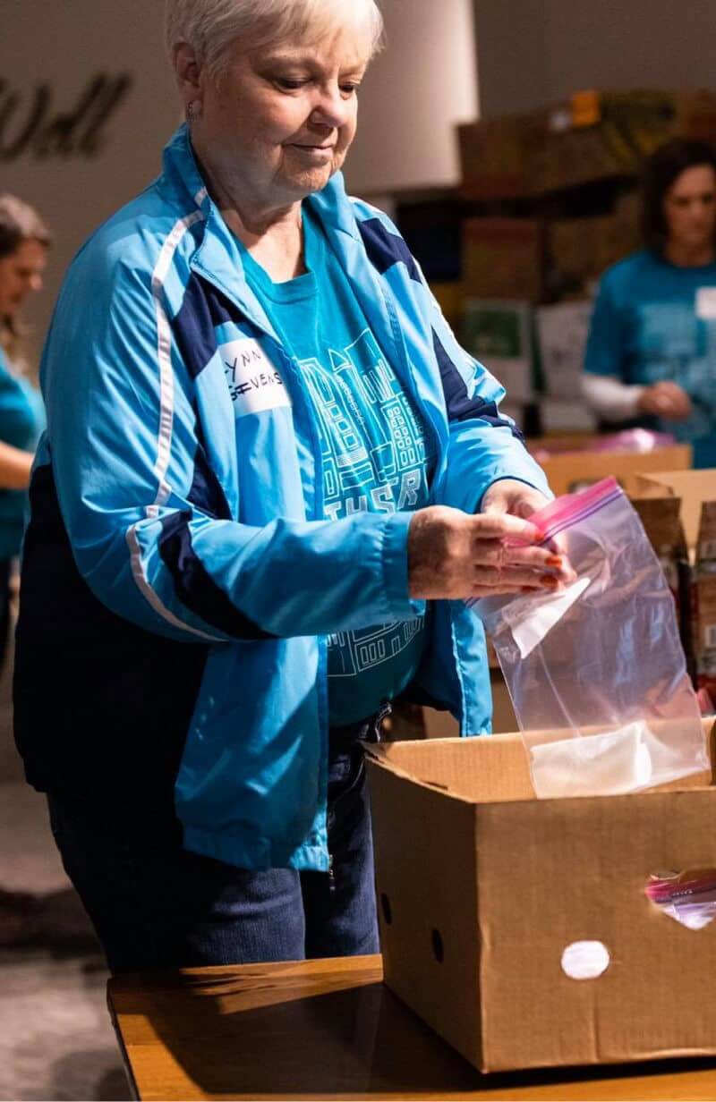 Church volunteer serving in Omaha at King of Kings Church