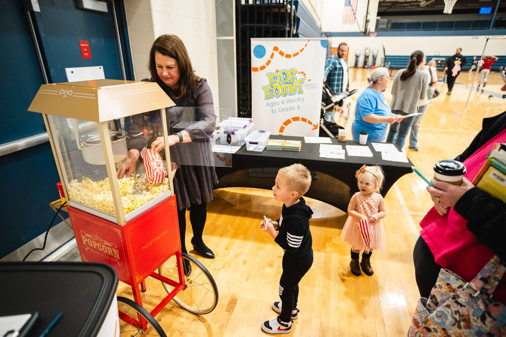 Kids can enjoy popcorn at our Fremont, Millard, and Omaha campuses.